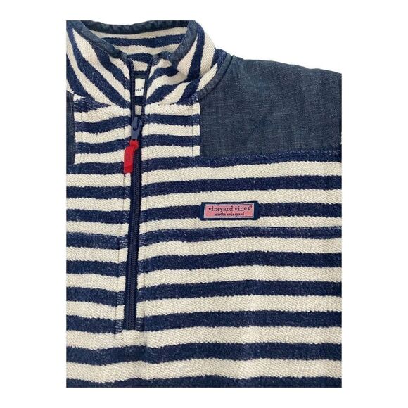 Vineyard Vines Shep women’s Striped Cotton Pullover Sweatshirt Blue/White Small - Picture 4 of 11